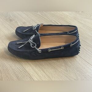 Tods Women’s Navy Suede Loafers